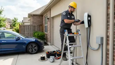 Electric car charger installation for Bloomington, IN homes by local electricians
