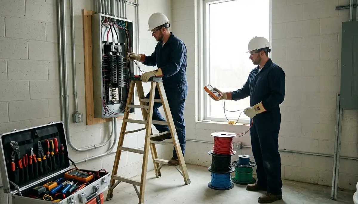 Electrician providing electrical service for a Bloomington, IN home