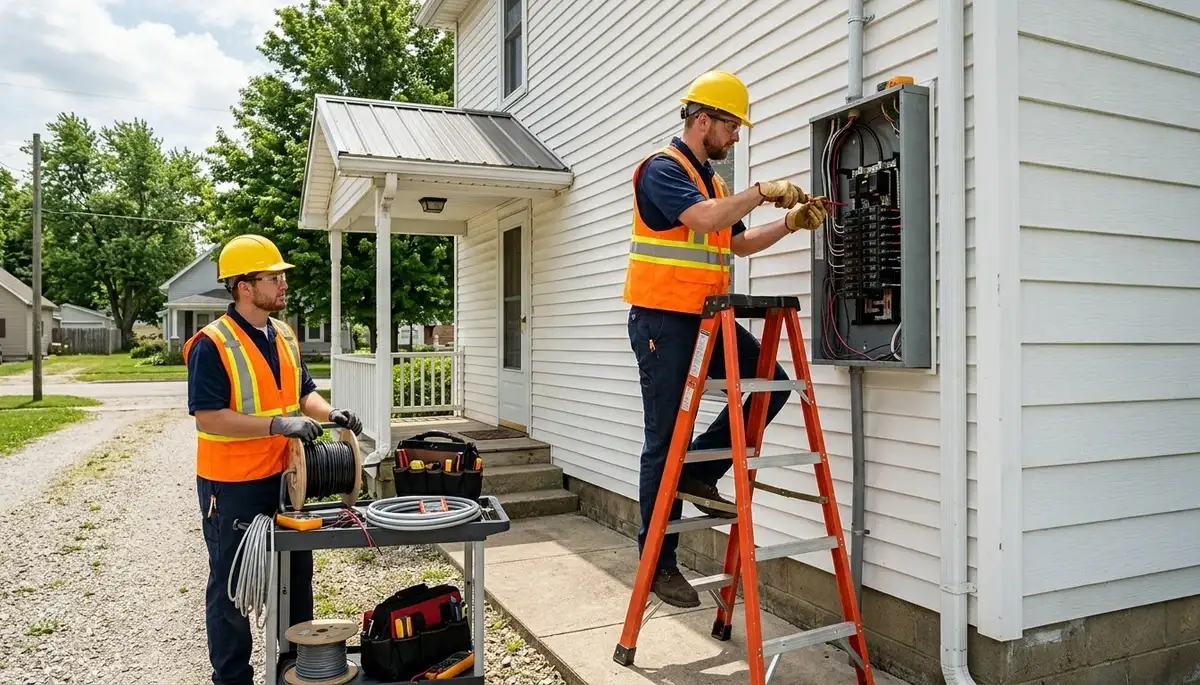 Electrician providing professional electrical services in Bloomington, Indiana