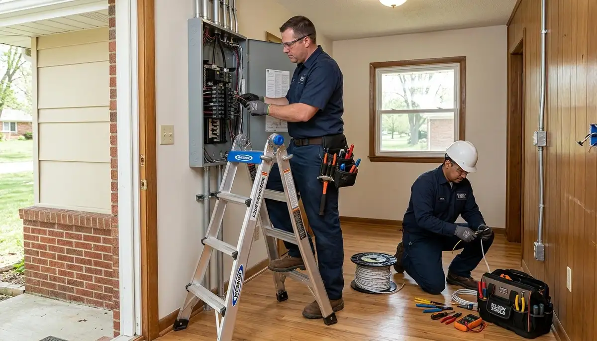 Electrician serving Bloomington, Indiana with professional residential and commercial electrical services