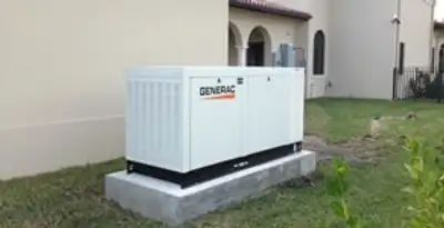 generator installation service showing standby generator professionally installed for residential power backup in Bloomington, IN