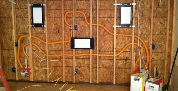 new construction wiring project displaying complete electrical system layout installed by professionals in Bloomington, IN