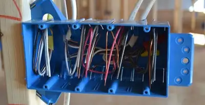 new construction wiring installation featuring electrical boxes and cable routing by expert electricians in Bloomington, IN