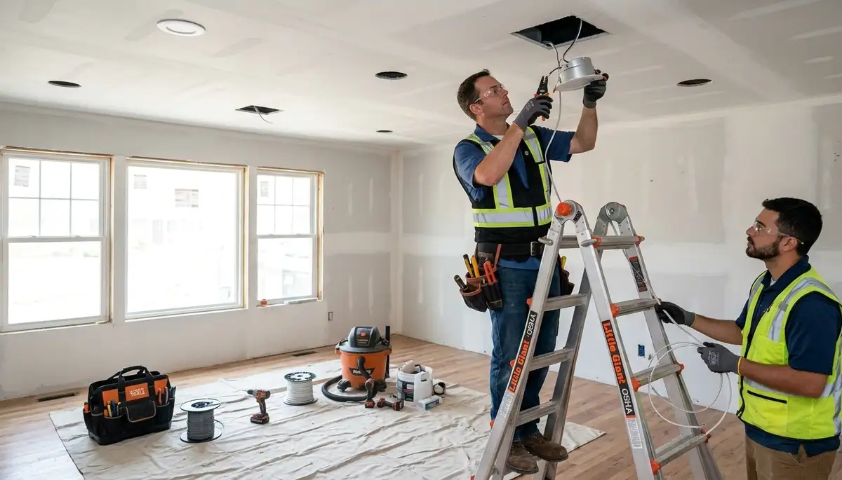 Recessed lighting installation for Bloomington, IN homes by professional electricians