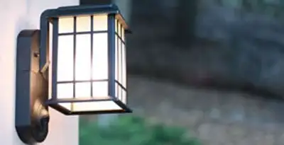 security light installation services with professionally mounted exterior wall light in Bloomington, IN