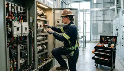 Electrician performing switch repair in a Bloomington, Indiana home