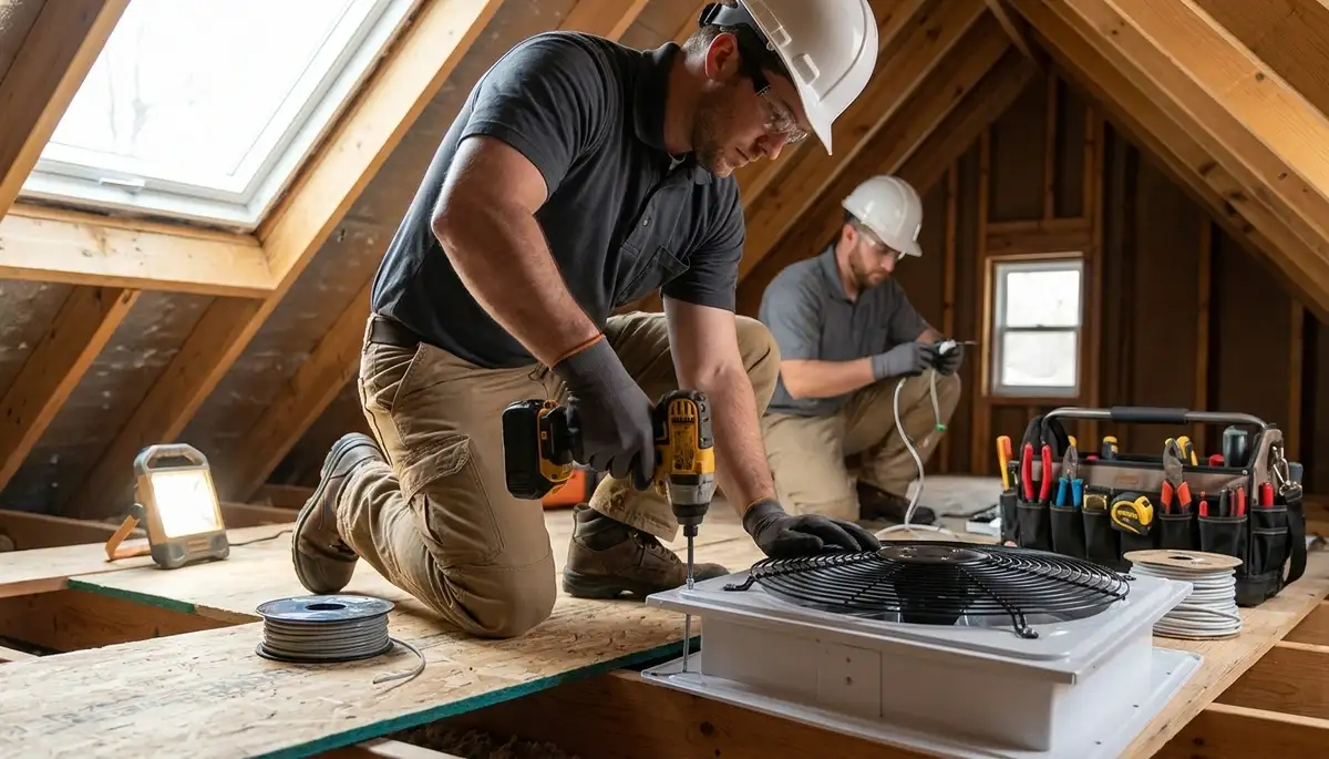 Whole house fan installation service for Bloomington, Indiana homes by On Call Electrical