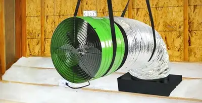whole house fan installation services with professionally mounted ventilation fan system in Bloomington, IN